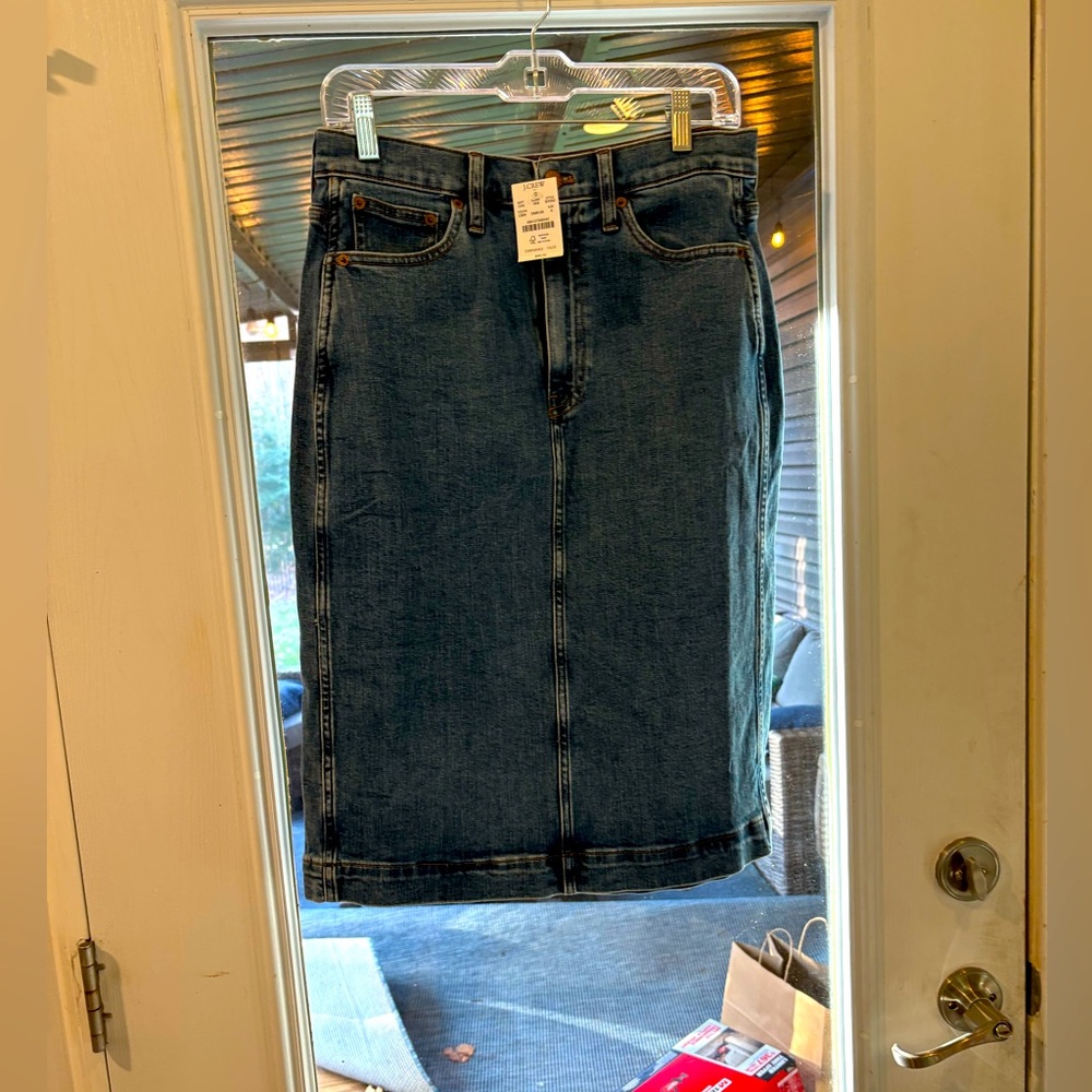 NWT J Crew MIDI Denim Skirt